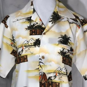 Holo Holo 1970‎ Tiki Hawaiian Aloha Shirt Med